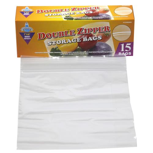 Wholesale Z15pc QT DBL ZIPPER STORAGE BAGS