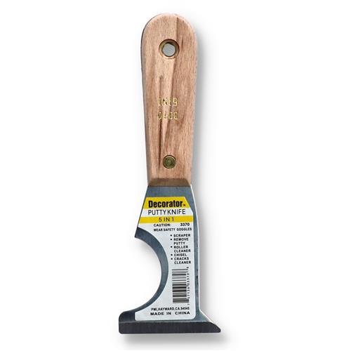 Wholesale 5-IN-1 PUTTY KNIFE WOOD HANDLE