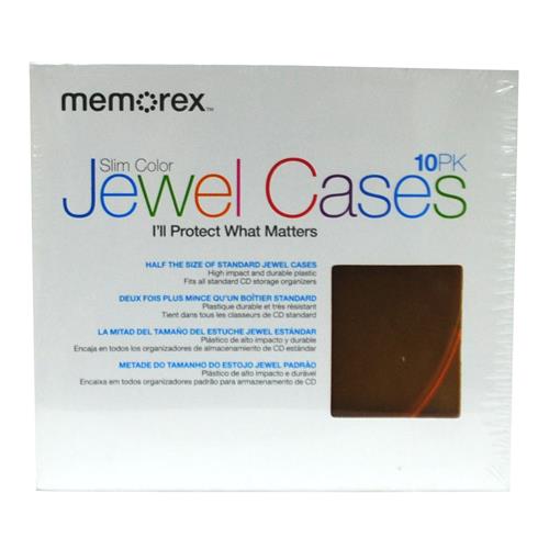 Wholesale Memorex Slim Color Jewel CD Cases 10 Pack GLW