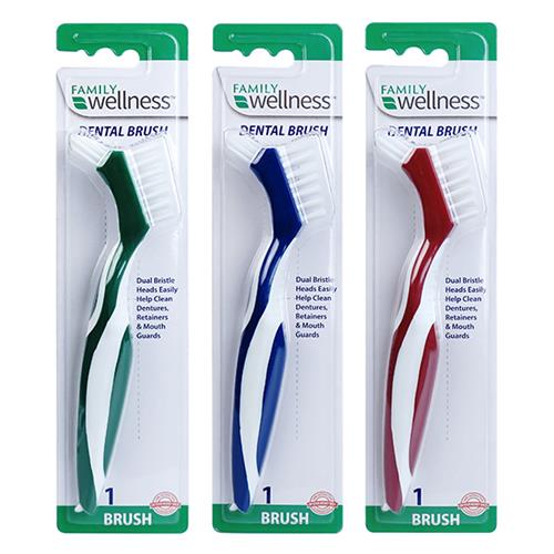 Wholesale ZFAMILY WELLNESS DENTURE BRUSH WITH DEEP CLEANING PICK