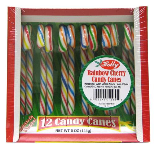 Wholesale Holly Rainbow Cherry Peppermint Candy Canes