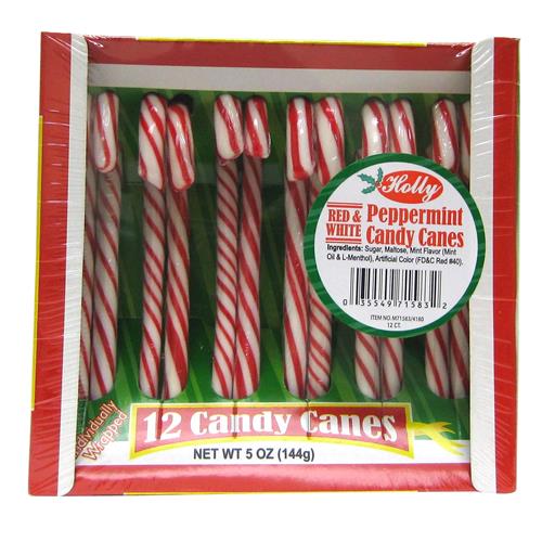 Wholesale Holly Red and White Peppermint Candy Canes
