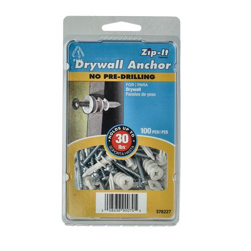 Wholesale HILLMAN ZIPIT 100PC #6 NYLON DRYWALL ANCHOR KIT 30LB CAPACITY