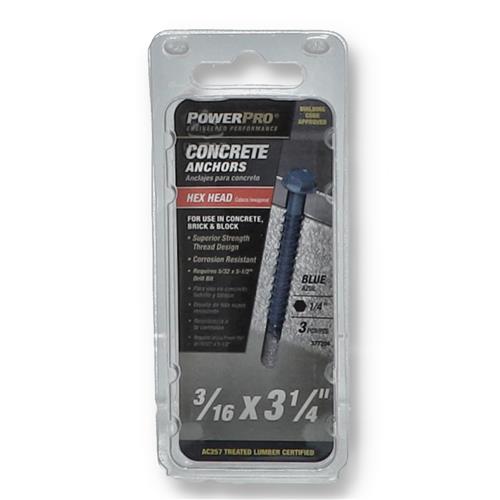 Wholesale POWER PRO 3PC CONCRETE ANCHORS 3/16x3-3/4''