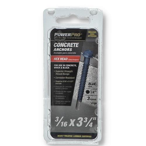 Wholesale POWER PRO 3PC CONCRETE ANCHORS 3/16x3-3/4''