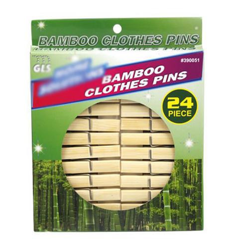 Wholesale Bamboo clothespins 24 ct