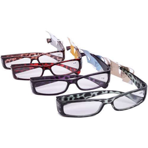 Wholesale Ladies Cheetah Fashion Plastic Reading Glasses w/R - GLW