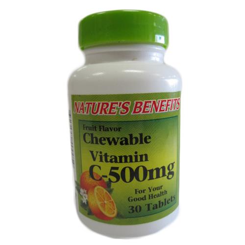 Wholesale Nature's Benefits Vitamin C-500MG Chewable Tablets Fruit Flavor