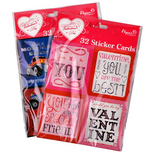 Wholesale School Valentine Sticker Cards