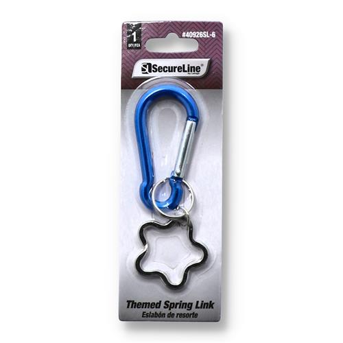 Wholesale SPRING SNAP LINK w/BLUE STAR KEYCHAIN