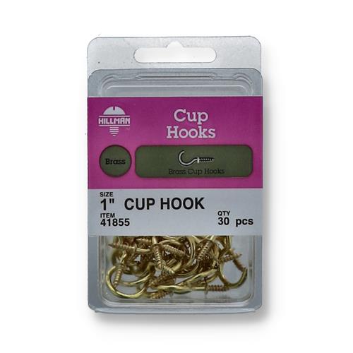 Wholesale HILLMAN 30CT BRASS CUP HOOKS 1''