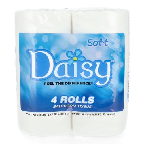 Wholesale DAISY 4 ROLL BATH TISSUE TOILET PAPER
