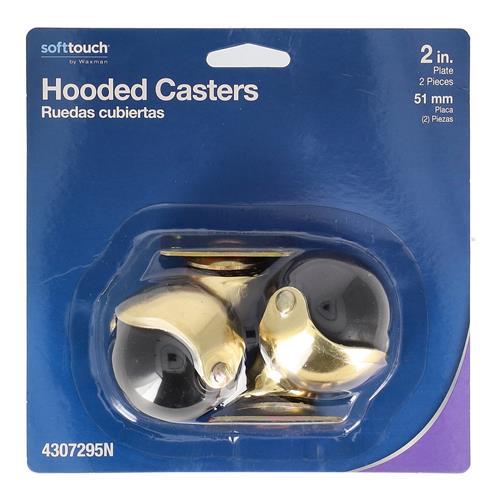 Wholesale SOFT TOUCH 2PK 2'' HOODED CASTERS BRASS PLATED