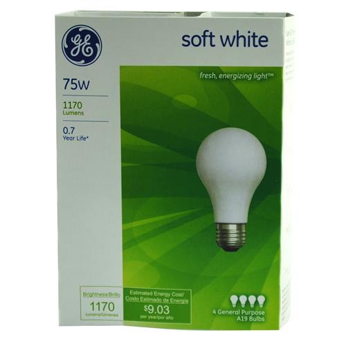 Wholesale GE Soft White Light Bulbs 75W - GLW