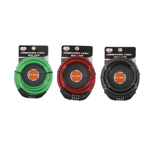 Wholesale 60" BICYCLE COMBINATION CABLE LOCK