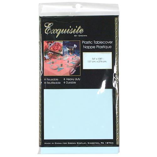 Wholesale Light Blue Plastic Tablecover 54 x 108