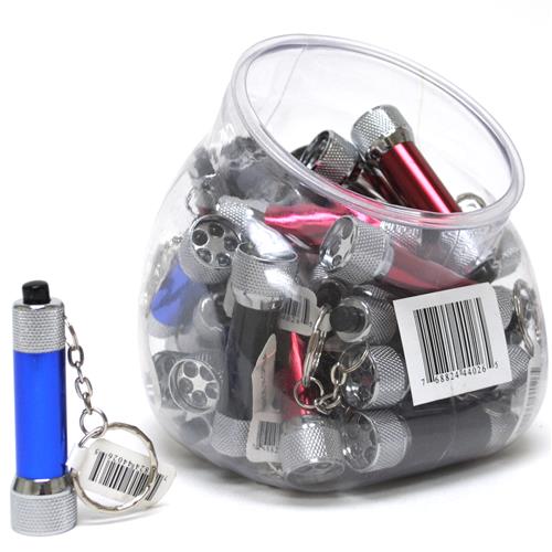 Wholesale LED Flashlight Key Chain Assorted Colors in Fish Bowl