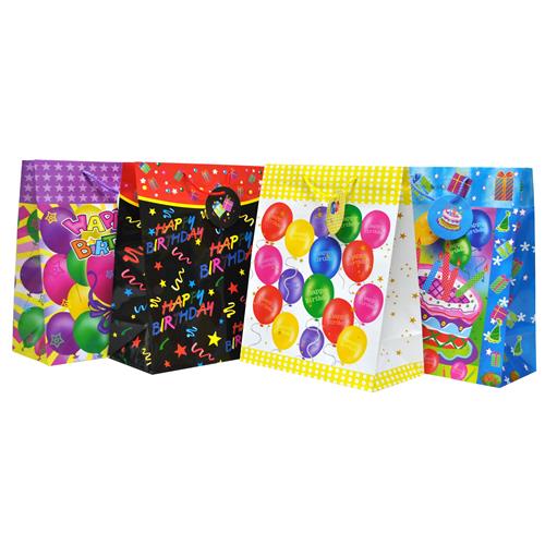 Wholesale Jumbo Birthday Glossy Gift Bag Assorted GLW