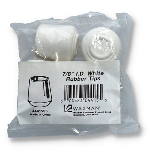 Wholesale 4PK 7/8'' WHITE RUBBER CHAIR TIPS