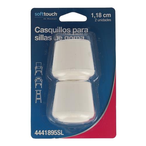 Wholesale 2PC 1-1/4'' RUBBER CHAIR TIPS WHITE SPANISH LABEL