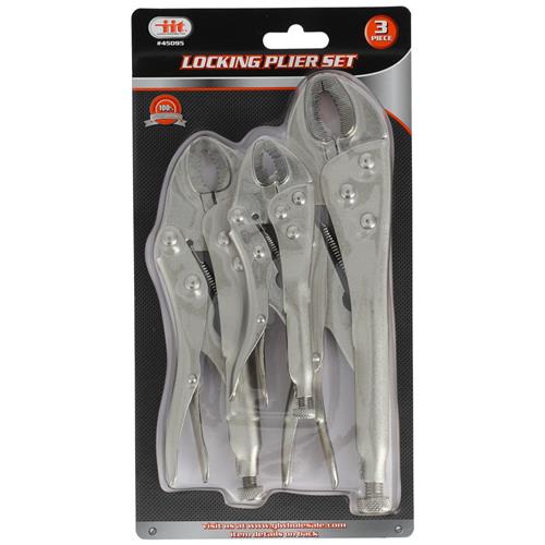 Wholesale 3-pc Locking Pliers Curved 5"-7"-10"
