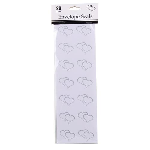 Wholesale White & Silver Wedding Envelope Seals GLW
