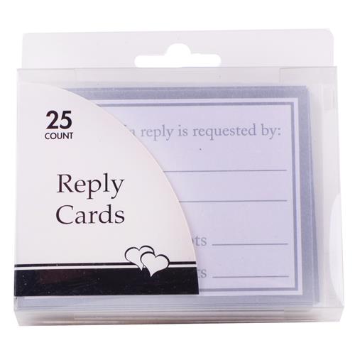 Wholesale White & Silver Reply Cards Any Occasion