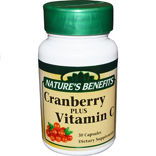 Wholesale Nature's Benefits Cranberry 500mg plus Vitamin C 30ct bottle GLW