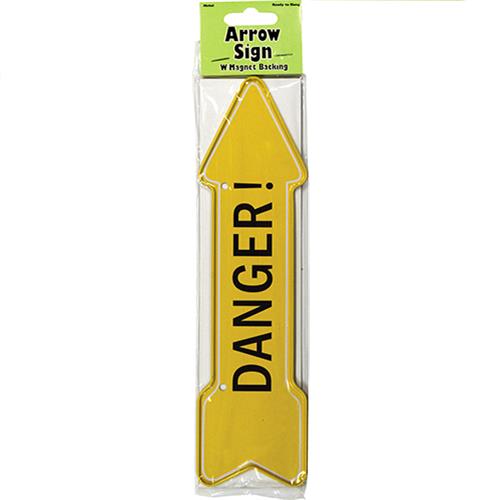 Wholesale "Danger" Arrow Sign Metal Magnet 2" X 7.75"