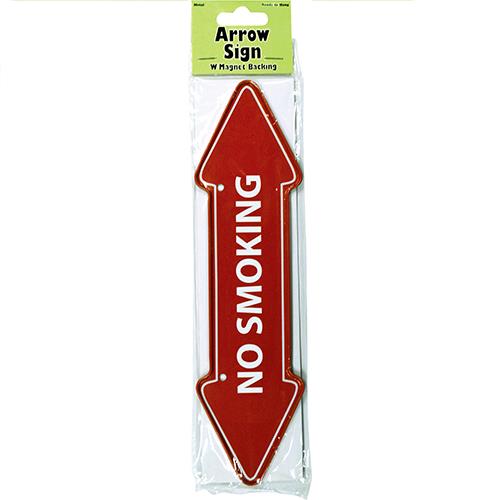 Wholesale "No Smoking" Arrow Sign Metal Magnet 2" X 7.75"
