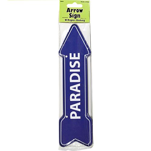 Wholesale "Paradise" Arrow Sign Metal Magnet 2" X 7.75"