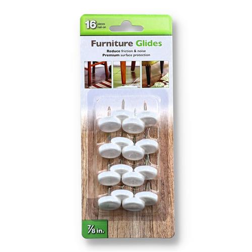 Wholesale 16PC 7/8'' ROUND NAIL-ON FURNITURE GLIDES