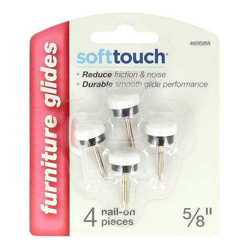 Wholesale SOFT TOUCH 4PC 5/8'' NAIL-ON FURNITURE GLIDERS