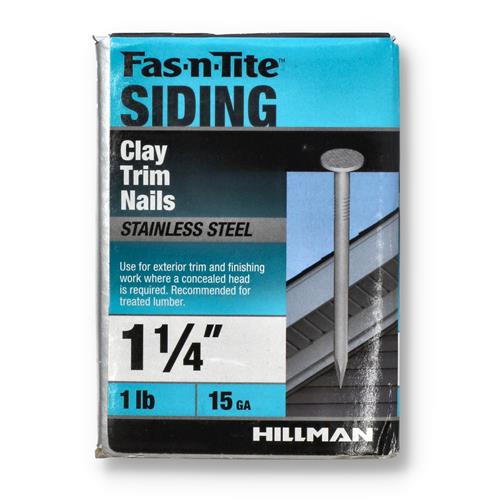 Wholesale FAS-N-RITE 1LB STAINLESS CLAY TRIM NAILS 15GA 1-1/4''