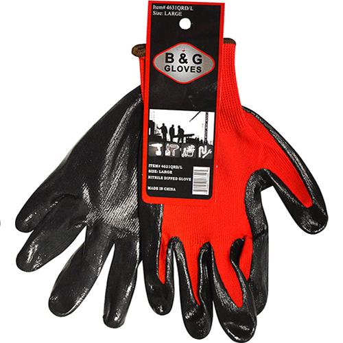 Wholesale ZRED NITRILE DIPPED GLOVE LARGE