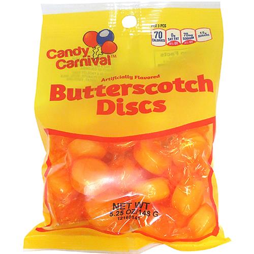 Wholesale Candy Carnival Butterscotch Discs - Peggable bags