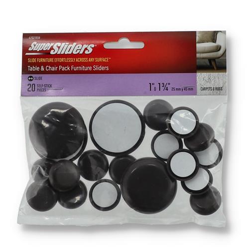 Wholesale 20PC 1 & 1-3/4'' BROWN ROUND TABLE & CHAIR SUPER SLIDERS