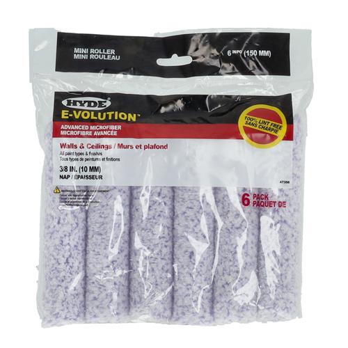 Wholesale HYDE E-VOLUTUION 6PK 6'' MICROFIBER MINI ROLLER COVERS 3/8'' NAP