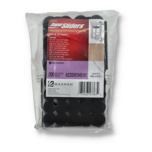 Wholesale 200pc BLACK FELT PADS & BUMPER ASSORTMENT