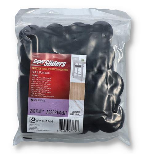 Wholesale 270PC BLACK FELT PADS & BUMPER VALUE PACK GLW