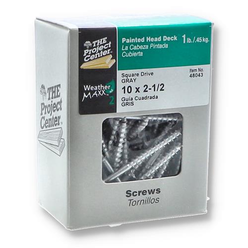 Wholesale WEATHERMAXX 1LB PAINTED HEAD GRAY SQUAR DRIVE DECK SCREWS 10x2-1/2''