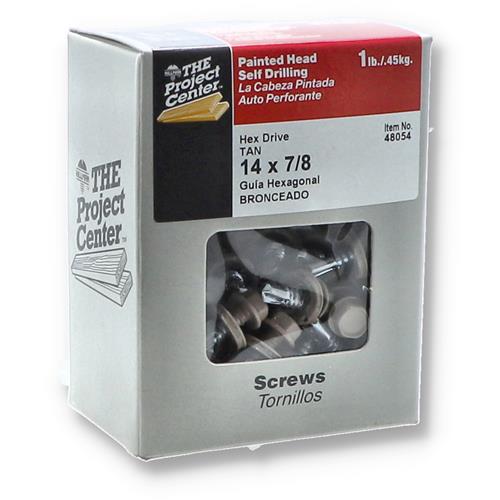 Wholesale 1LB TAN PAINTED HEAD HEX DRIVE SELF DRILLING SCREWS 14X7/8