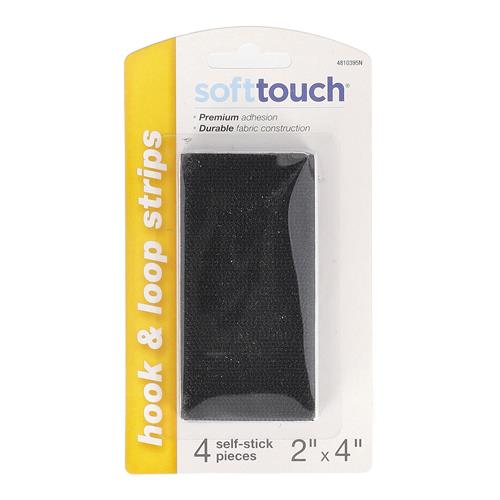 Wholesale SOFT TOUCH 4PC 2x4'' HOOK & LOOP STRIPS 2 SETS SELF-STICK