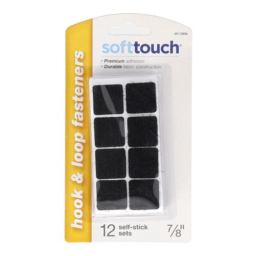 Wholesale SOFT TOUCH 12PC 7/8''  HOOK & LOOP SQUARE SETS SELF-STICK