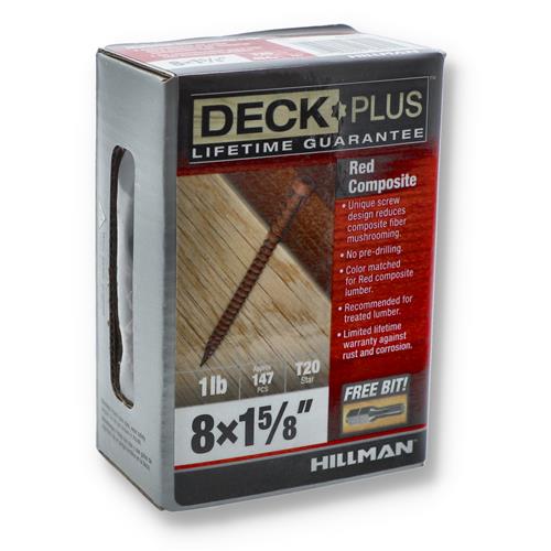 Wholesale DECK PLUS 1LB RED COMPOSITE DECK SREWS #8x1-5/8''