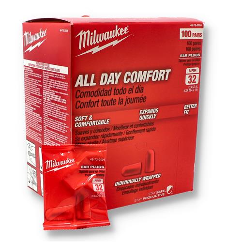 Wholesale MILWAUKEE 100 PAIR EAR PLUGS