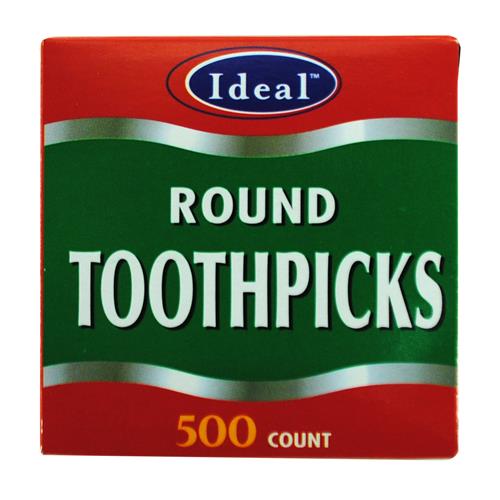 Wholesale Ideal Wooden Toothpicks - Round - PDQ -500 ct