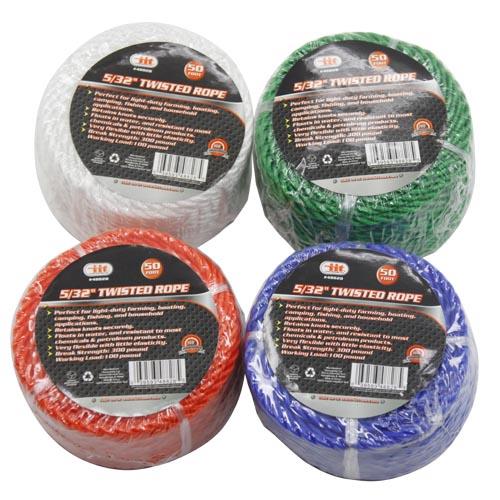 Wholesale 5/32" x 50' TWISTED POLY ROPE