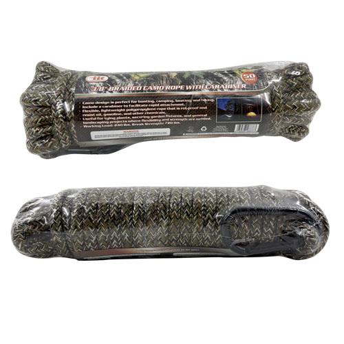 Wholesale IIT 50' 3/8'' DIAMOND BRAIDED CAMO ROPE WITH CARABINER