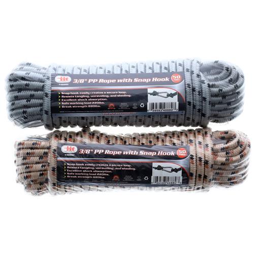 Wholesale 3/8" X 50' PP Rope With Snap Hook